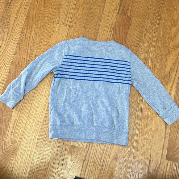 Gap Boys Lightweight Pocketed Striped Sweatshirt Gray and Blue - Picture 9 of 9